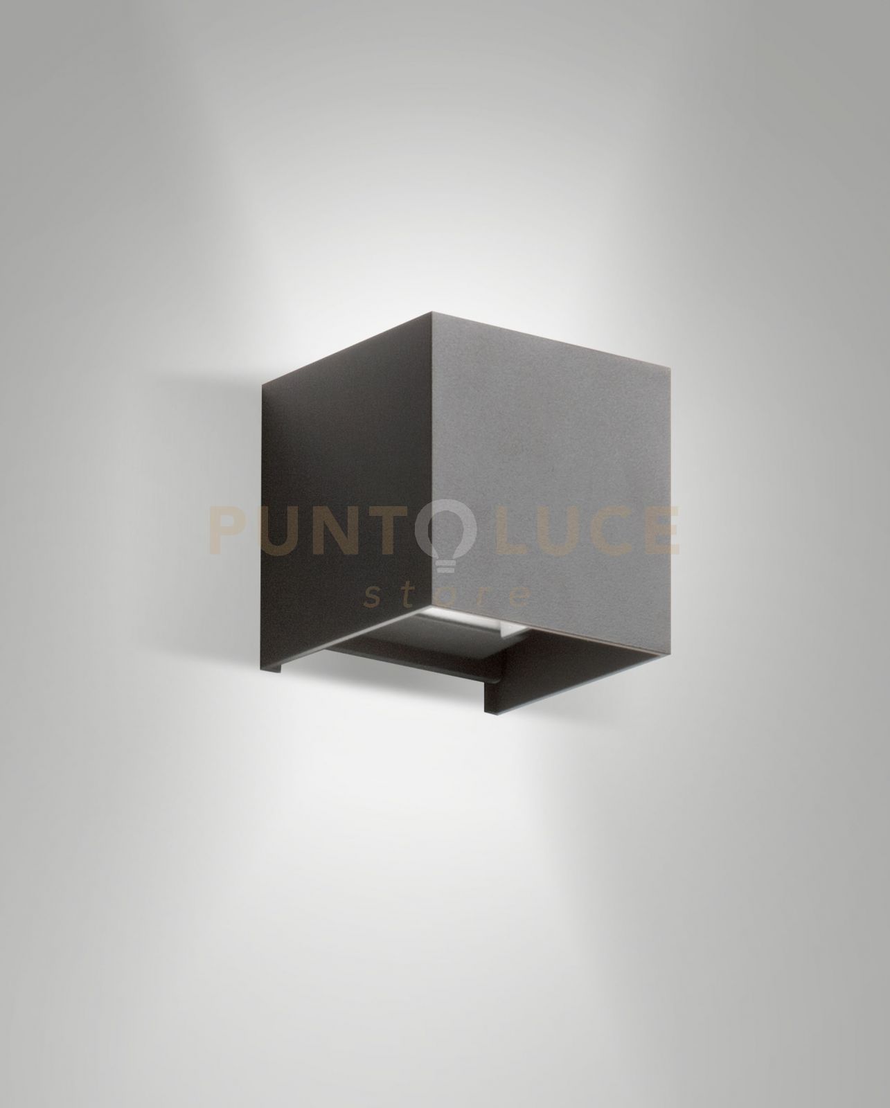 foto del prodotto cuba applique da esterno a led doppia emissione 12w 3000k 1448lm grigio scuro ip54