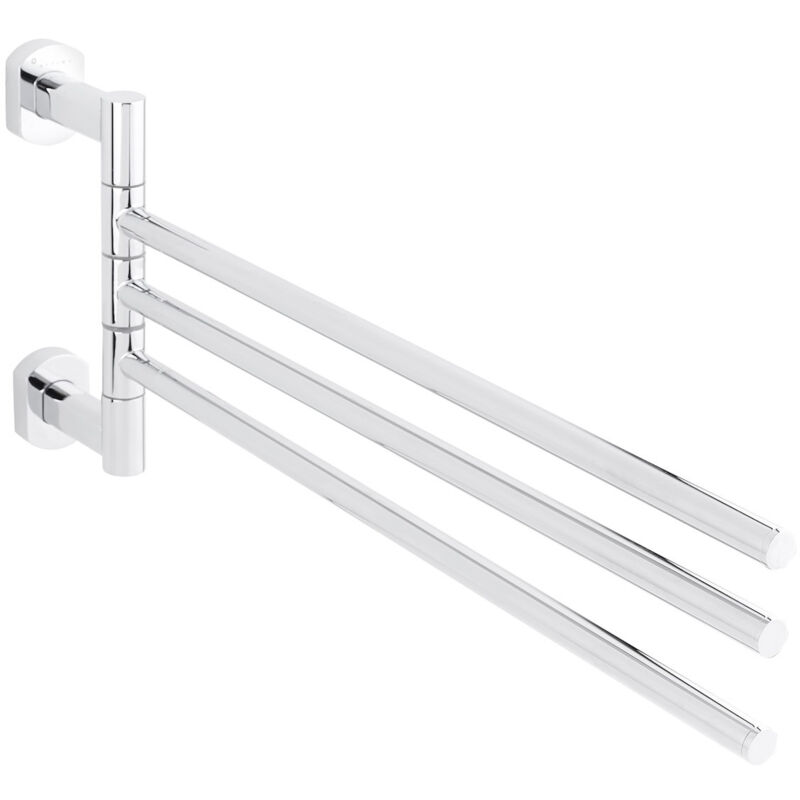 foto del prodotto cube way portasciugamani in ottone con 3 bracci girevoli, cromo spi20 optima