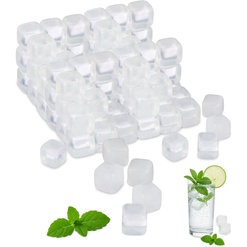 foto del prodotto cubetti xxl da ghiaccio riutilizzabili, set da 24, refrigerante in plastica, per bevande, feste, trasparenti relaxdays