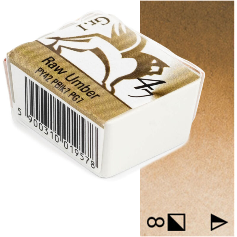 foto del prodotto cubi acquerello renesans vernice artistica marrone chiaro 1,5 ml 47 umbra
