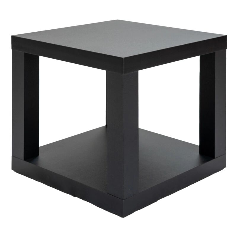 foto del prodotto cubo multifunzione tavolino e comodino in mdf e pvc nero 40x40x38 cm