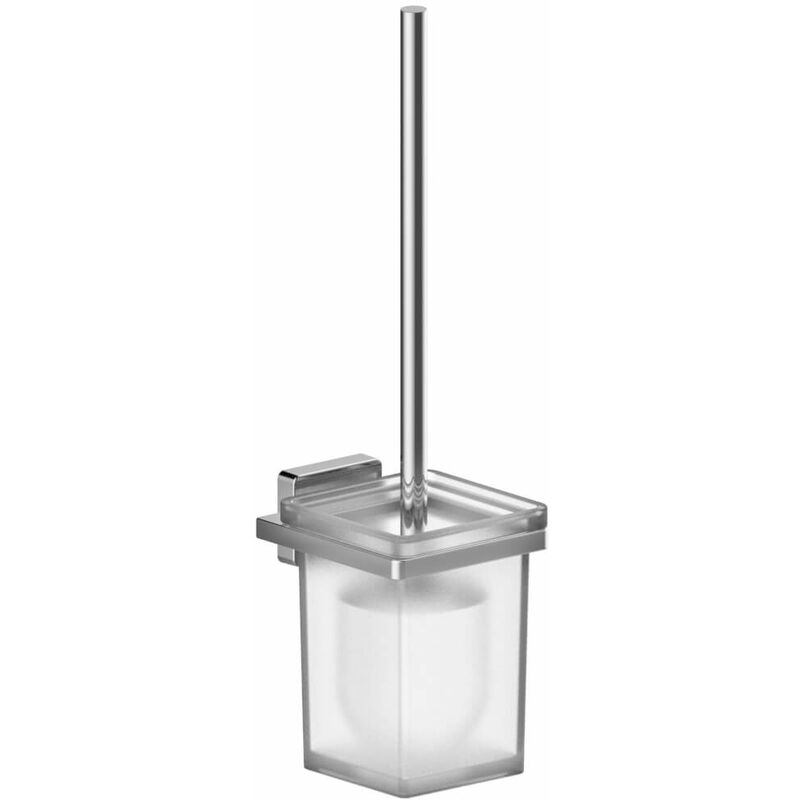 foto del prodotto cubo portascopino vetro satinato cromato