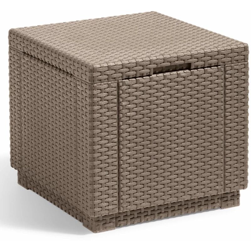 foto del prodotto cubo pouf portaoggetti cappuccino 228749 keter