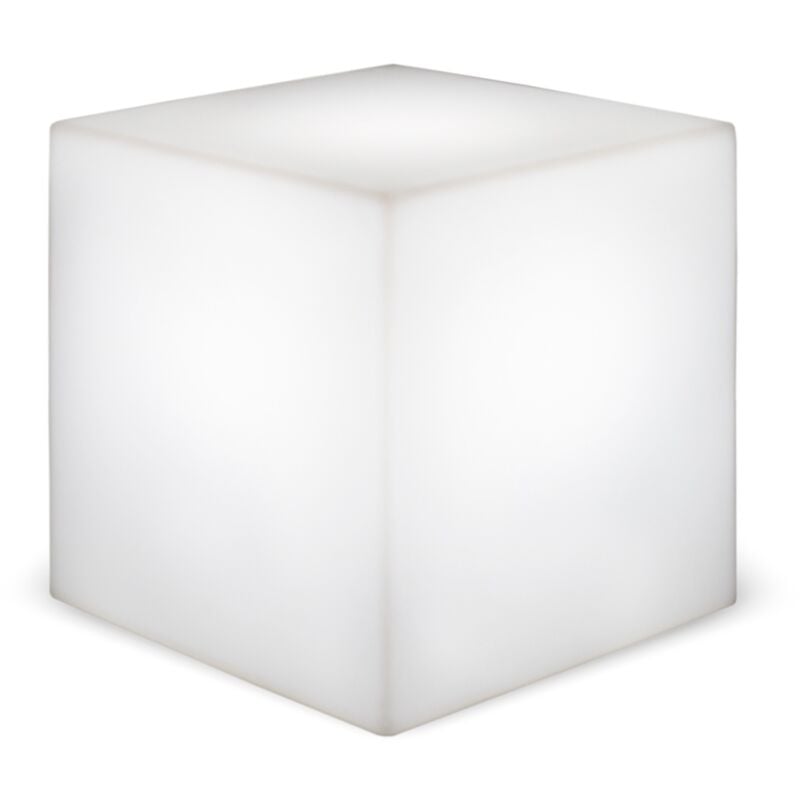 foto del prodotto cuby 20 cm cubo luminoso decorativo altamente resistente. carica solare e luce led rgb. prodotto in spagna