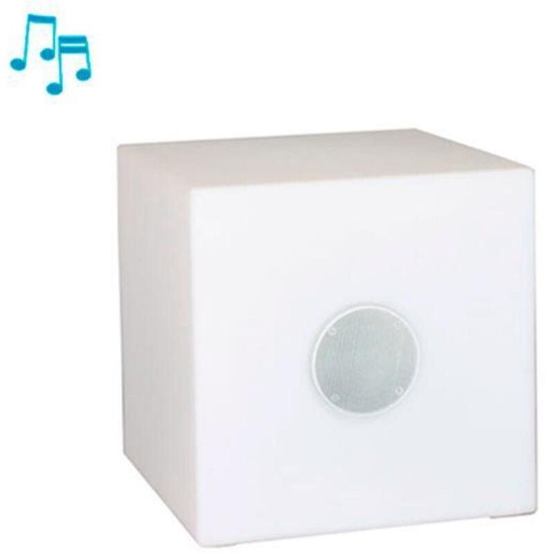 foto del prodotto cuby 45 play tavolino da 45 cm con luce e altoparlante bluetooth con batteria ricaricabile. luce rgb