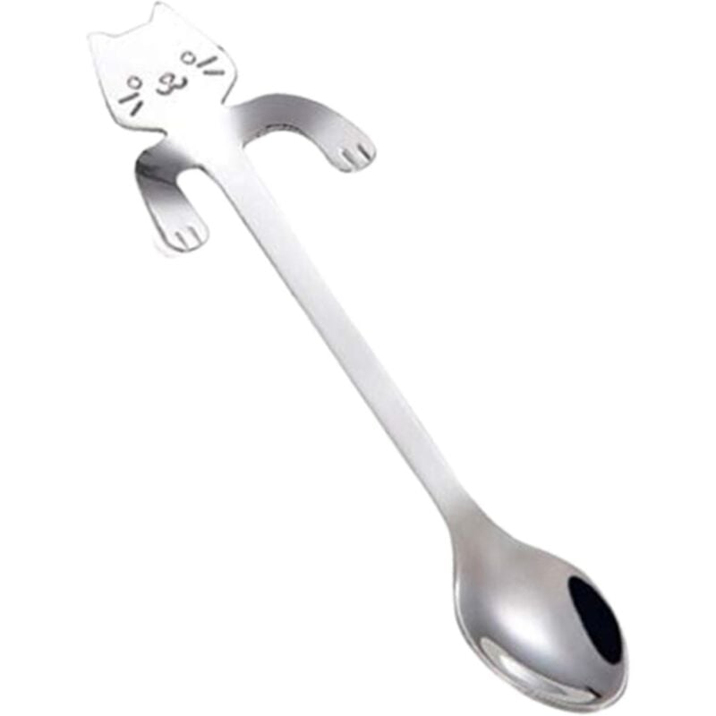 foto del prodotto cucchiaino mini gatto cucchiaio per gatti, cucchiaino da caff , utensili da cucina, cucchiaio da dessert, gadget per la casa, stoviglie in acciaio