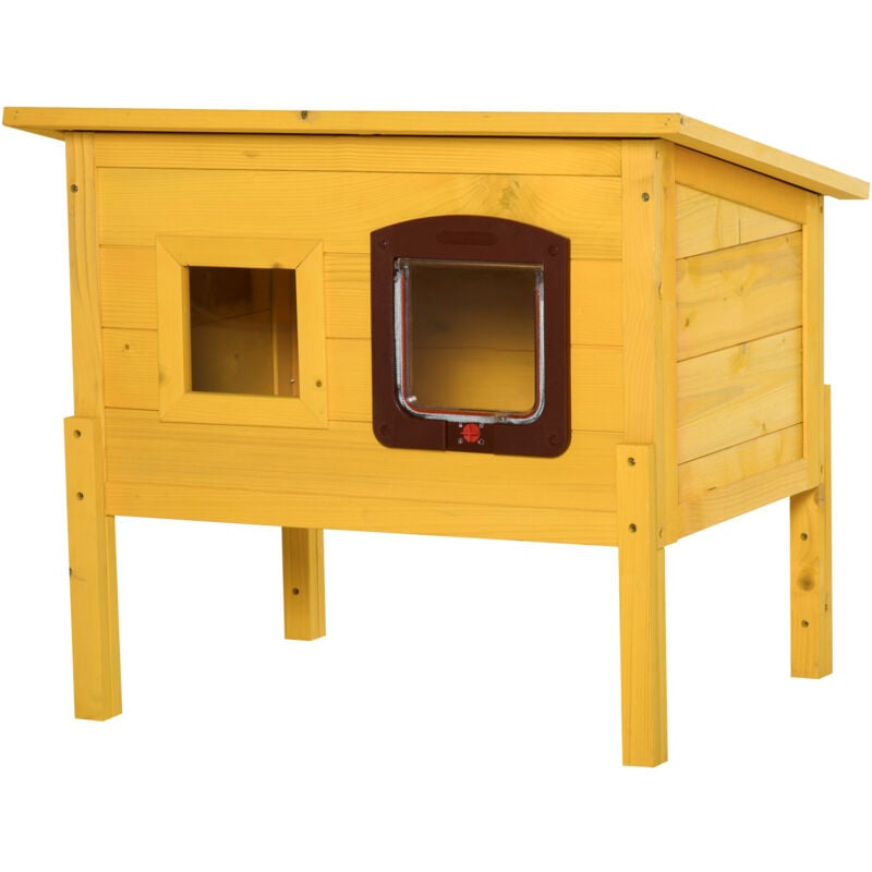 foto del prodotto cuccia casetta per animali domestici in legno di abete pawhut