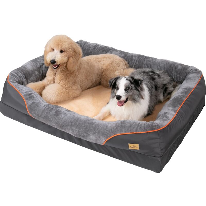 foto del prodotto cuccia cuscino materassino letto per cani comodo materasso memory per cane con bordi rialzati rimovibile taglia grande 2xl 120x90x30cm