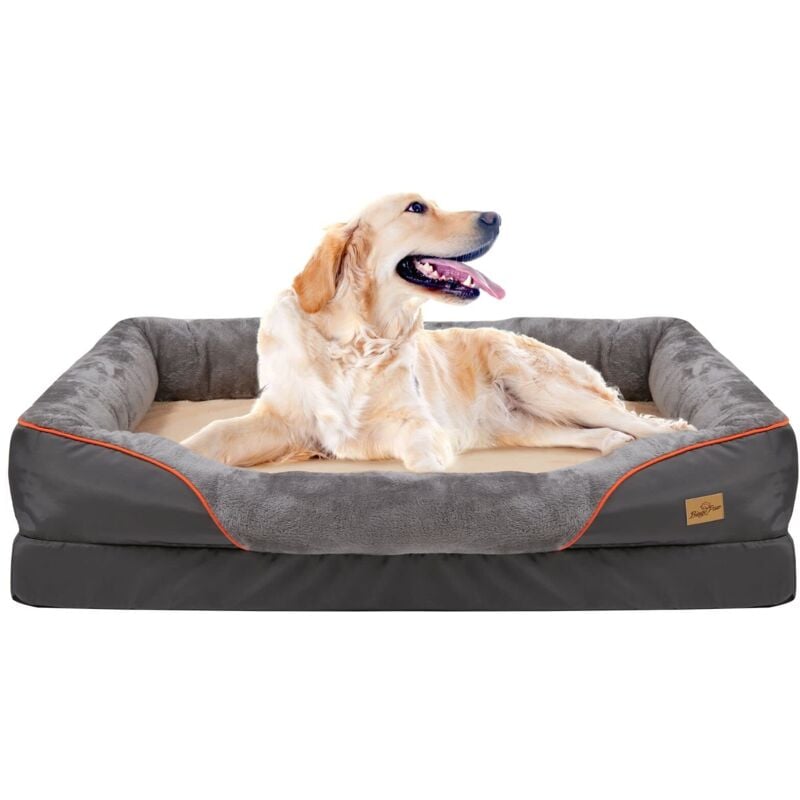 foto del prodotto cuccia cuscino materassino letto per cani comodo materasso memory per cane con bordi rialzati rimovibile taglia grande xl 97x72x30cm