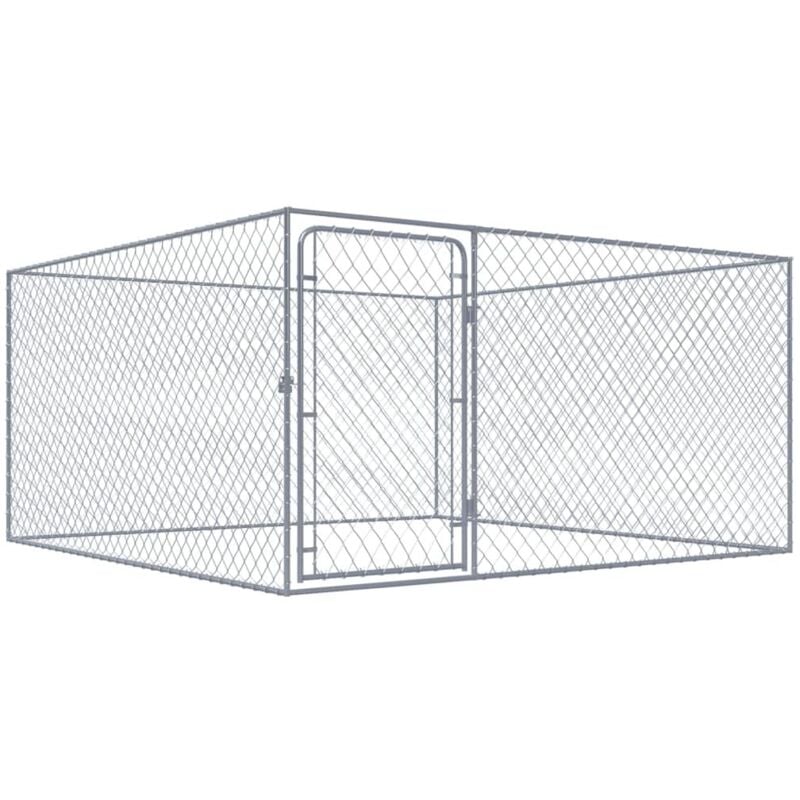 foto del prodotto cuccia da esterno gabbia recinto per animali box per cani da esterno in acciaio zincato 2 x 2 x 1 m