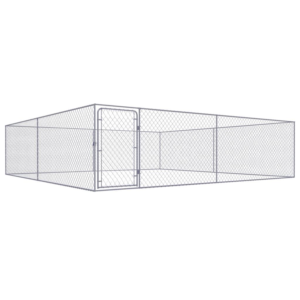 foto del prodotto cuccia da esterno gabbia recinto per animali box per cani da esterno in acciaio zincato 4 x 4 x 1 m 02 0000473