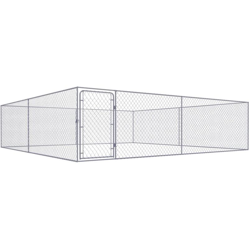foto del prodotto cuccia da esterno gabbia recinto per animali box per cani da esterno in acciaio zincato 4 x 4 x 1 m 020000473