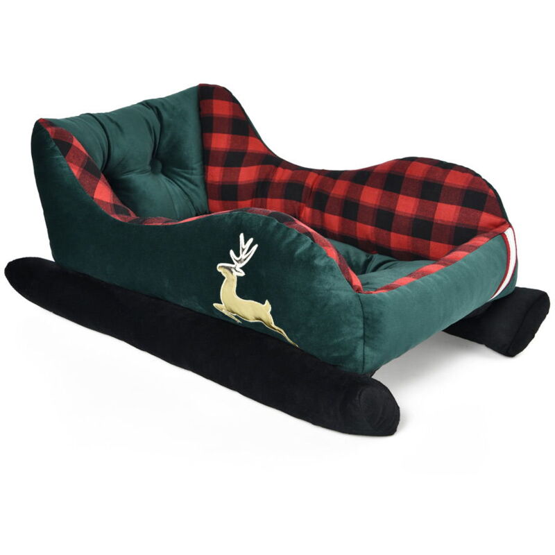 foto del prodotto cuccia da interno modello slittino natale per cani e gatti