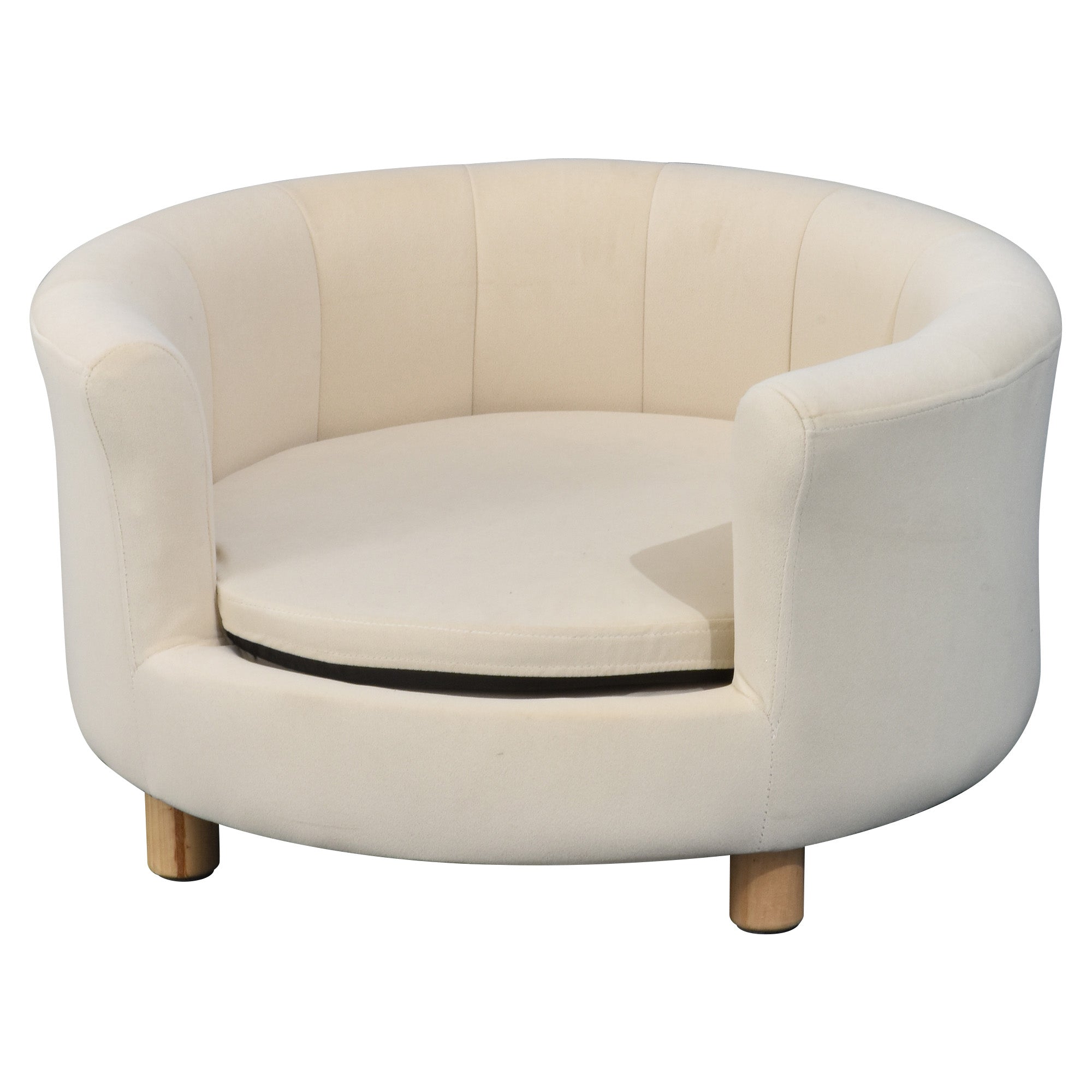 foto del prodotto cuccia divano per cani e gatti 65x64x37cm cuscino rimovibile crema
