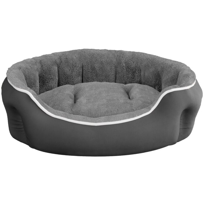 foto del prodotto cuccia imbottita per cani e gatti 48x42x16cm in poliestere coccole grigio
