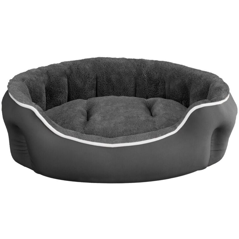 foto del prodotto cuccia imbottita per cani e gatti 48x42x16cm in poliestere coccole grigio scuro
