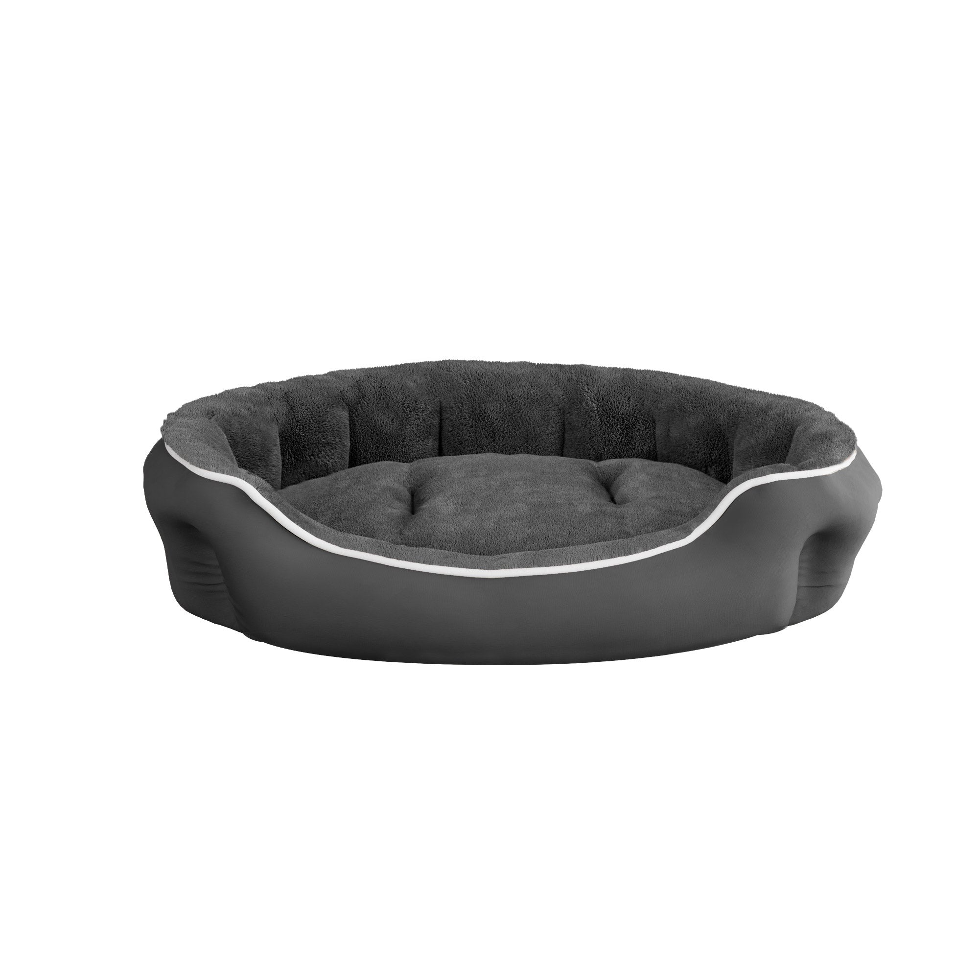 foto del prodotto cuccia imbottita per cani e gatti 75x65x20cm in poliestere coccole grigio scuro