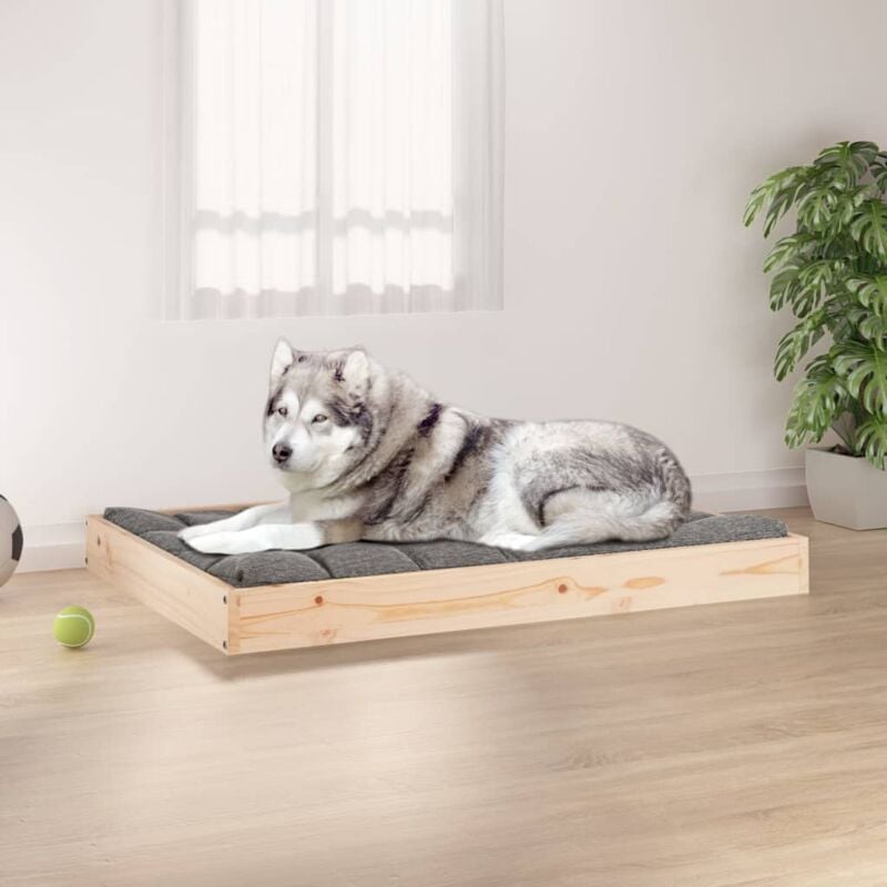 foto del prodotto cuccia per cani 101,5x74x9 cm in legno massello di pino vidaxl
