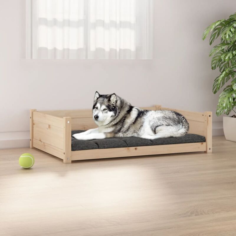 foto del prodotto cuccia per cani 105,5x75,5x28 cm in legno massello di pino vidaxl