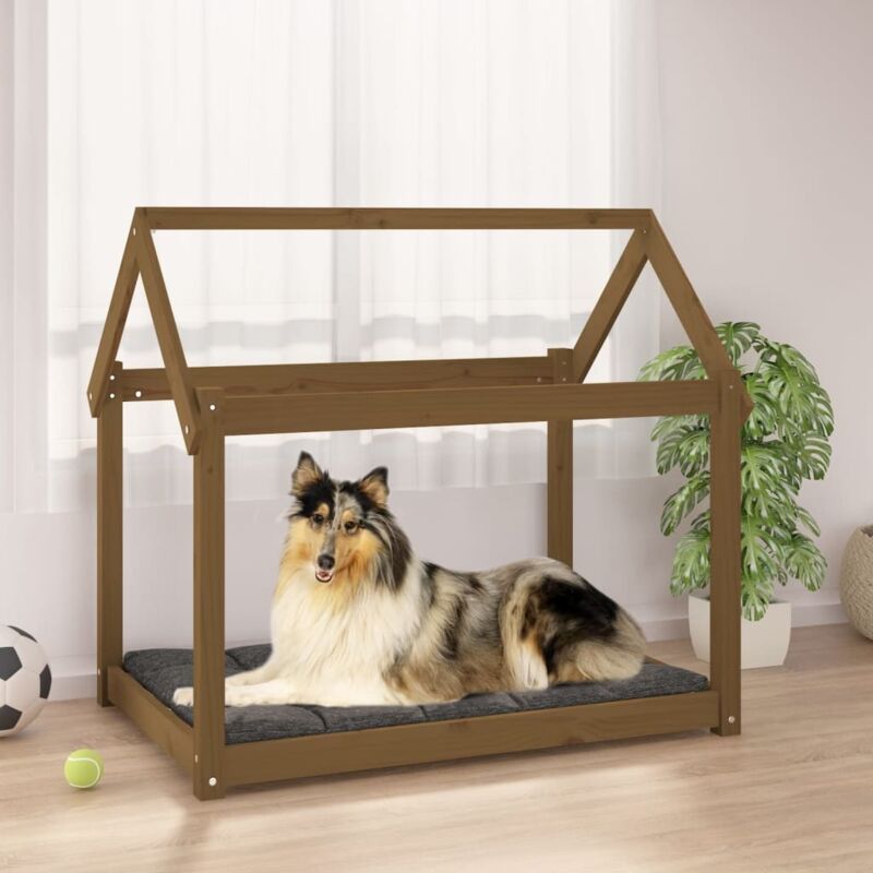 foto del prodotto cuccia per cani ambra 101x70x90 cm in legno massello di pino - vidaxl