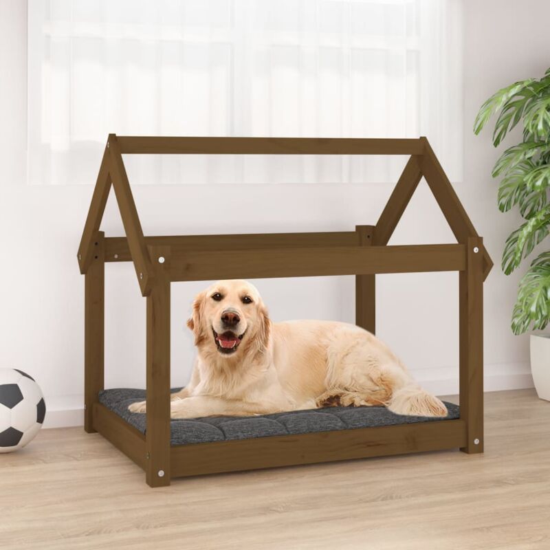foto del prodotto cuccia per cani ambra 81x60x70 cm in legno massello di pino vidaxl