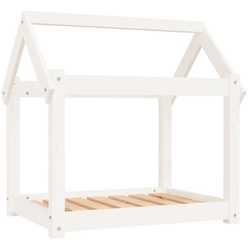 foto del prodotto cuccia per cani bianca 71x55x70 cm in legno massello di pino vidaxl