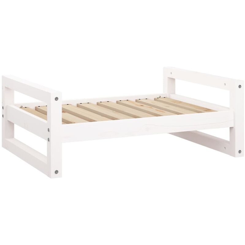 foto del prodotto cuccia per cani bianca 75,5x55,5x28cm in legno massello di pino vidaxl