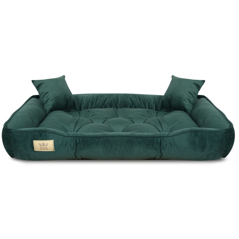 foto del prodotto cuccia per cani, box, 115x95 cm, velluto verde scuro