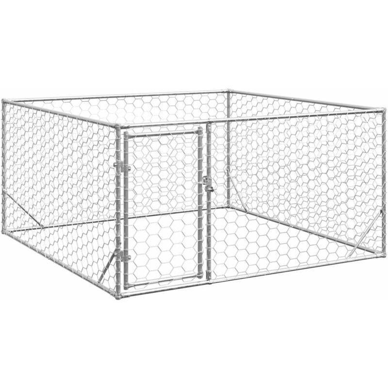 foto del prodotto cuccia per cani da esterno con porta 2x2x1 m acciaio zincato vidaxl