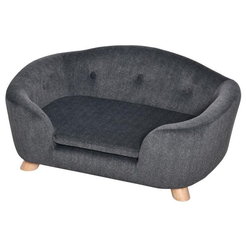 foto del prodotto cuccia per cani di taglia piccola. divanetto per cani da interno con cuscino lavabile. 70x47x30cm grigio antracite