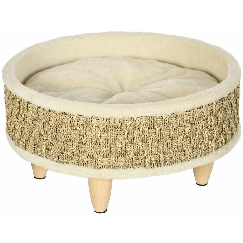 foto del prodotto cuccia per cani e gatti 48x24,5 cm con cuscino in truciolato beige