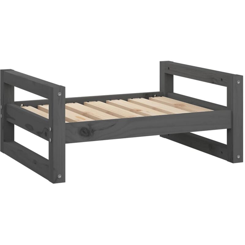 foto del prodotto cuccia per cani grigia 65,5x50,5x28cm in legno massello di pino vidaxl