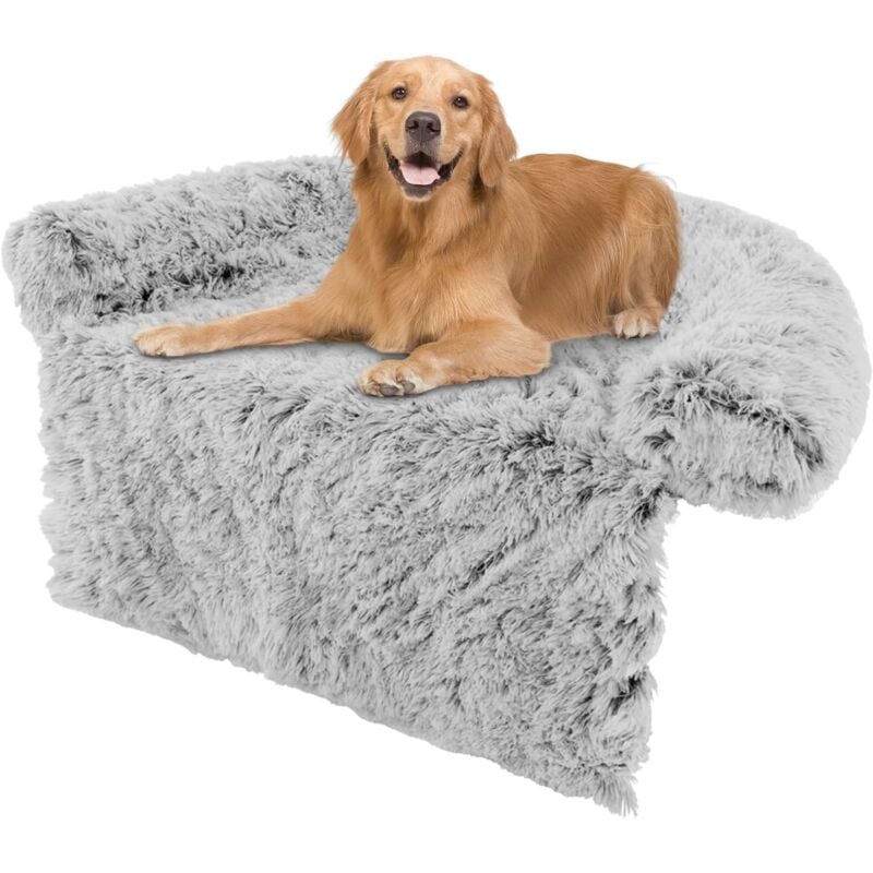 foto del prodotto cuccia per cani in peluche, tappettini da letto per cani con fondo antiscivolo, copertura rimovibile e lavabile, cuscino morbido l, bianco costway