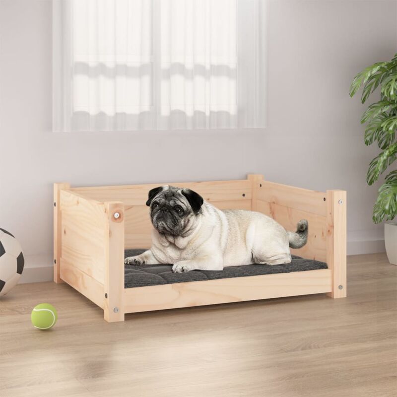 foto del prodotto cuccia per cani lettino in legno massello di pino 65,5x50,5x28cm vari colori colore marrone