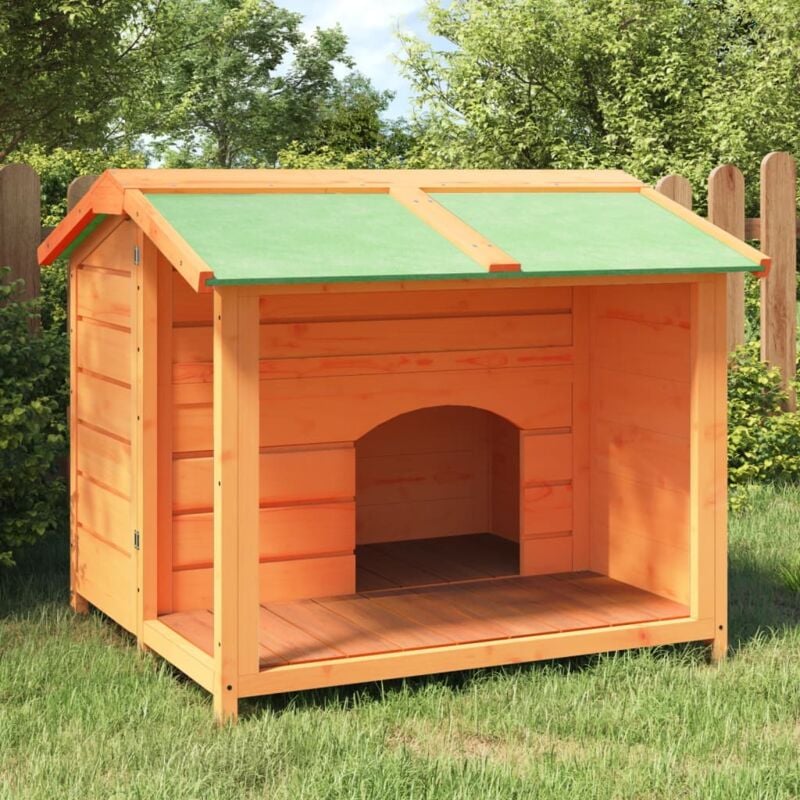 foto del prodotto cuccia per cani marrone 96x87x80,5 cm in legno massello di pinocod mxl 121369