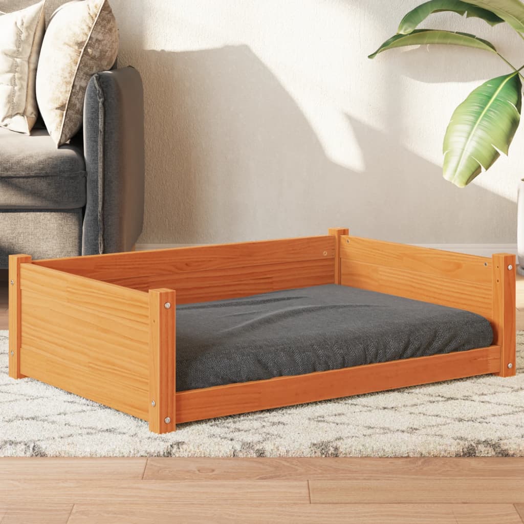 foto del prodotto cuccia per cani marrone cera 95,5x65,5x28cm legno massello pino