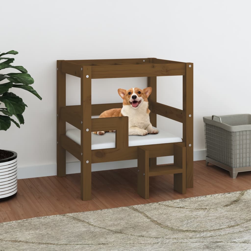 foto del prodotto cuccia per cani miele 55,5x53,5x60 cm in legno massello di pino
