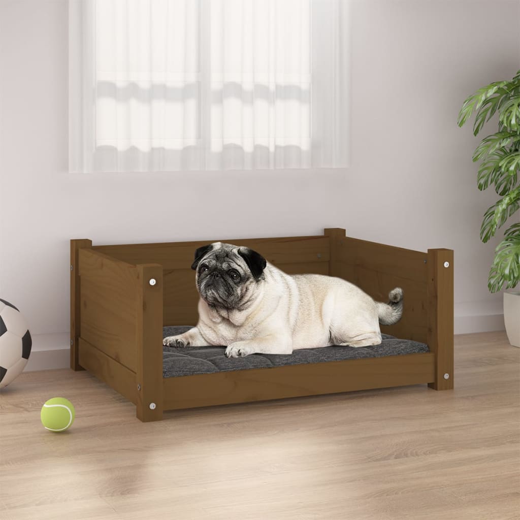 foto del prodotto cuccia per cani miele 65,5x50,5x28cm in legno massello di pino