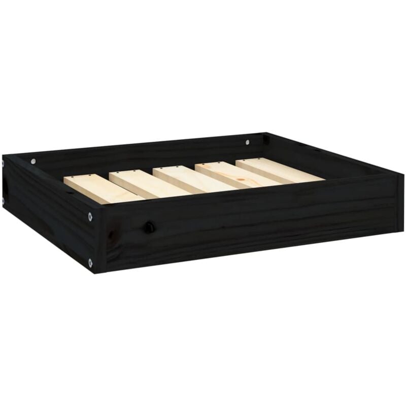 foto del prodotto cuccia per cani nera 51,5x44x9 cm in legno massello di pino vidaxl