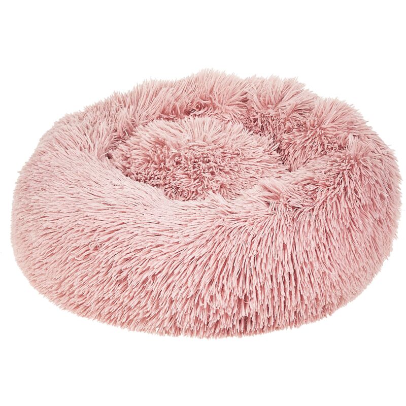 foto del prodotto cuccia per cani pelliccia sintetica rosa 50 cm cuscino per gatto letto animali rotondo kulu
