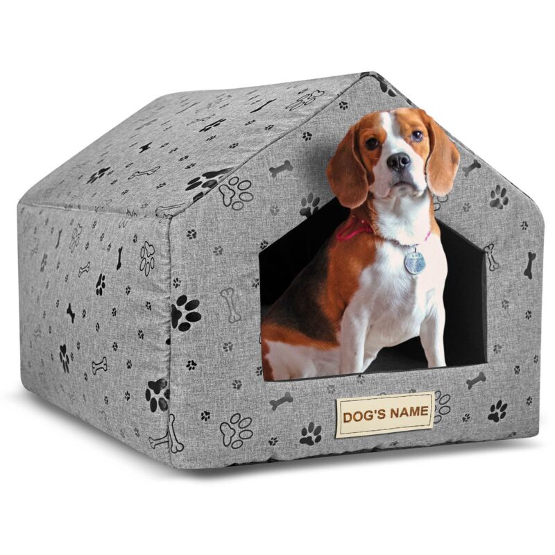 foto del prodotto cuccia per cani personalizzata, casetta, 50x40 cm, h 38 cm, zampe nere