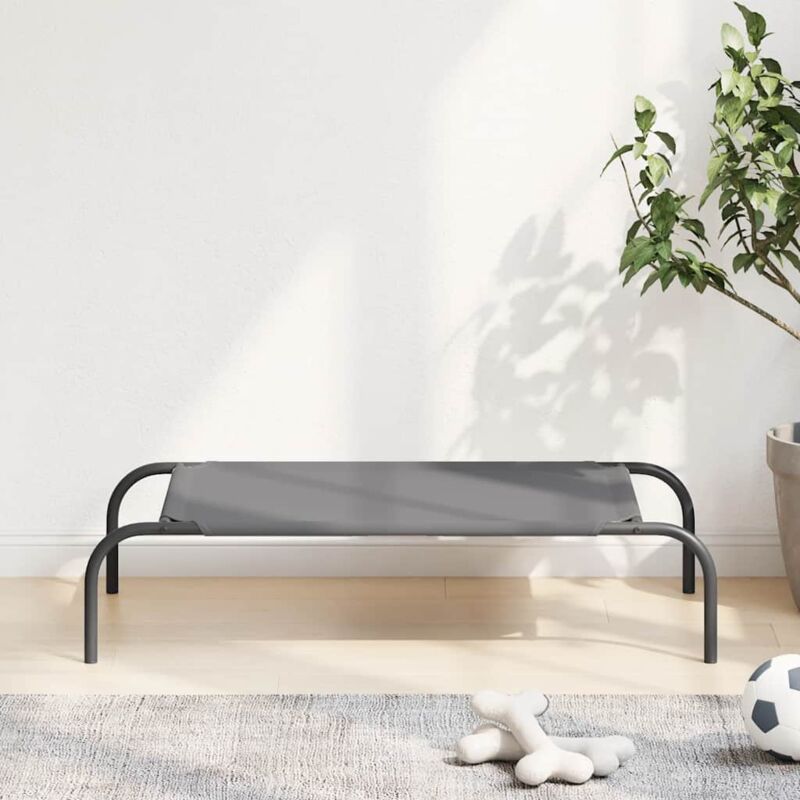 foto del prodotto cuccia per cani rialzata grigia 90x50x20 cm tela oxford acciaio vidaxl