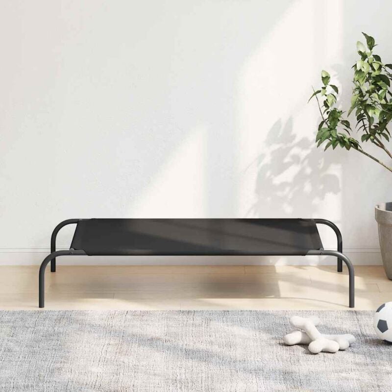 foto del prodotto cuccia per cani rialzata nera 110x65x20cm tela oxford e acciaio vidaxl