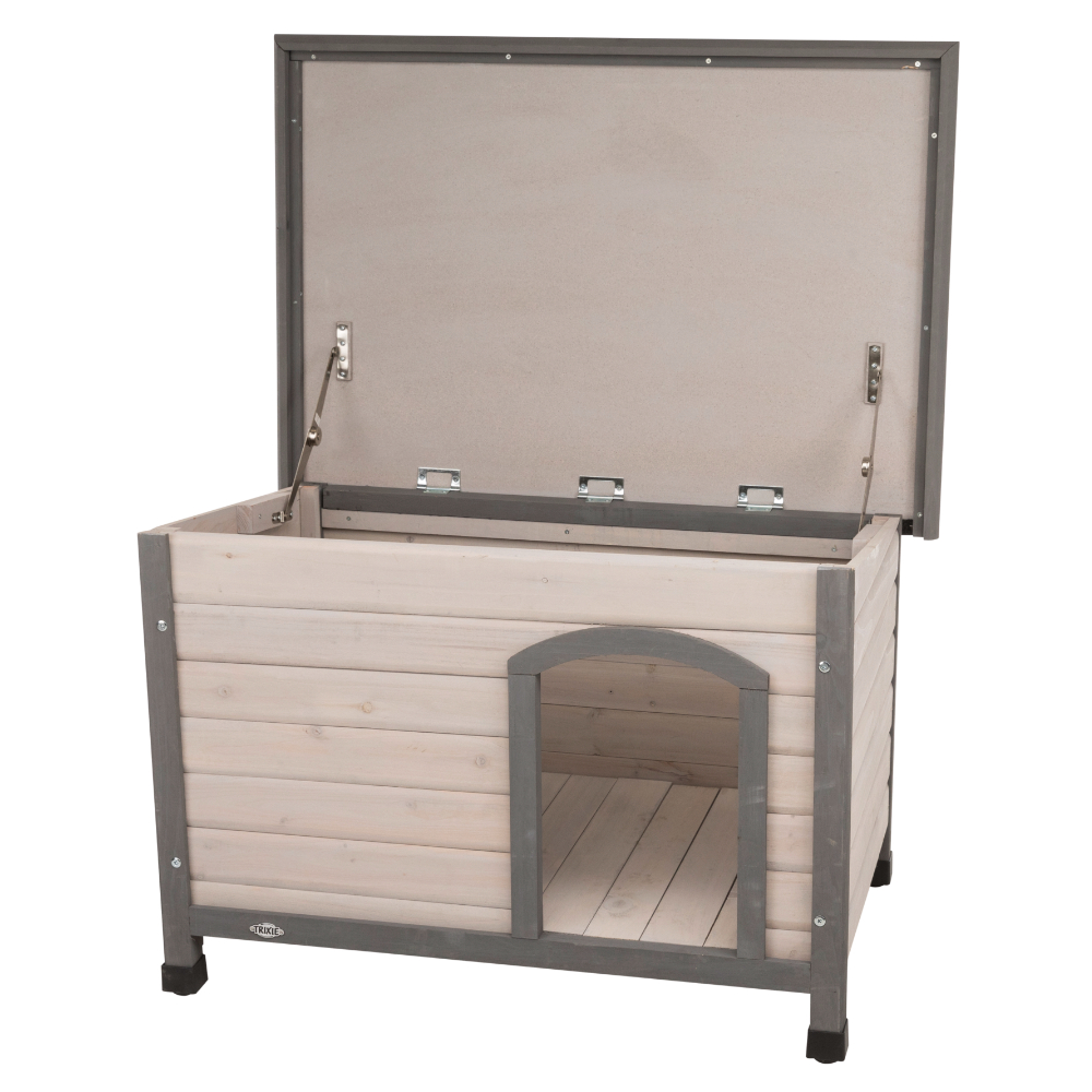 foto del prodotto cuccia per cani trixie natura classic con tetto piatto s m l 85 x p 60 x h 58 cm, grigio