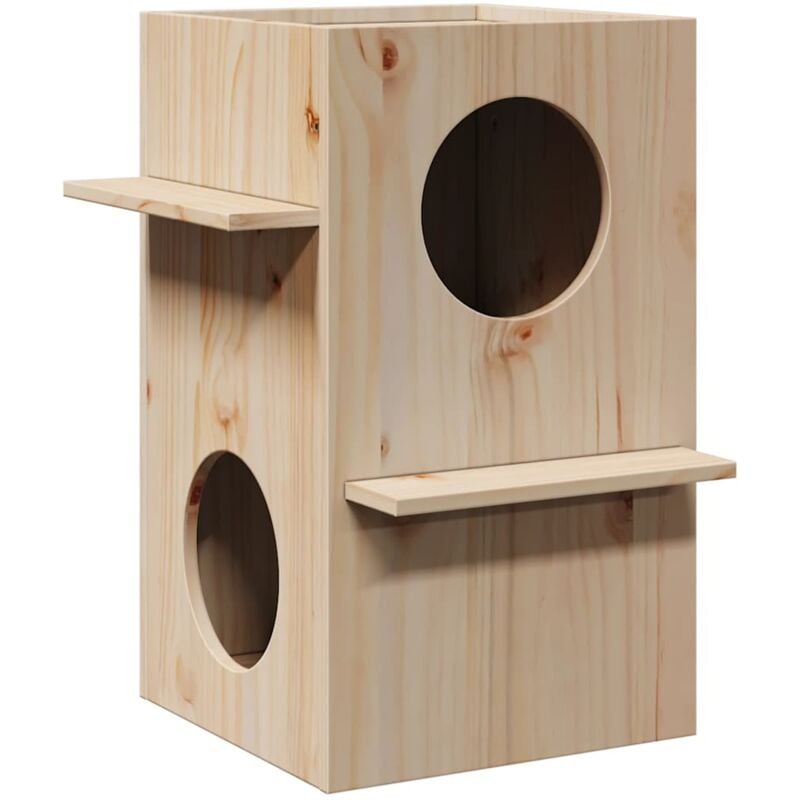 foto del prodotto cuccia per gatti 43x43x60 cm in legno massello di pino vidaxl