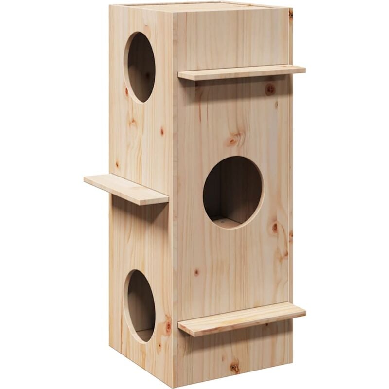 foto del prodotto cuccia per gatti 43x43x90 cm in legno massello di pino vidaxl