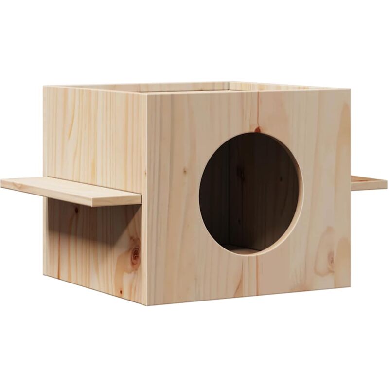 foto del prodotto cuccia per gatti 51x35x30 cm in legno massello di pino - vidaxl