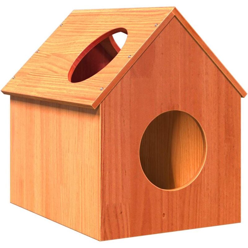 foto del prodotto cuccia per gatti marrone cera 41x50x50cm legno massello di pino vidaxl