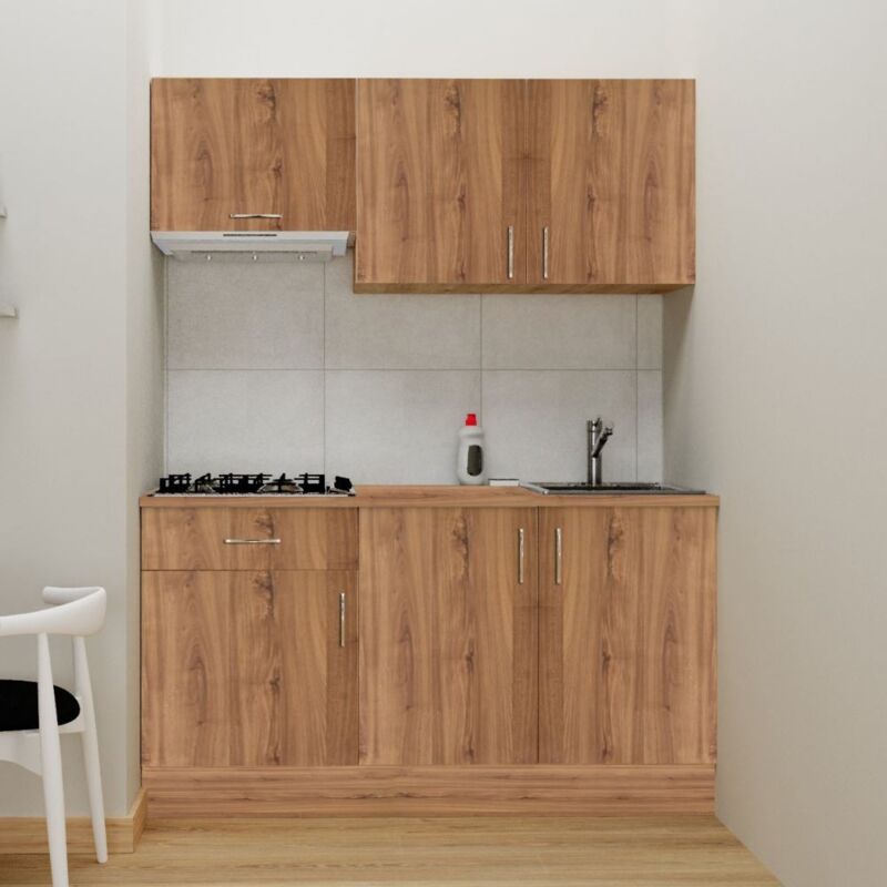 foto del prodotto cucina 160 cm isernia con elettrodomestici colore rovere