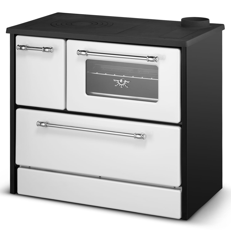 foto del prodotto cucina a legna stufa 9 kw bianca beatrice l87xp51xh79 ecodesign